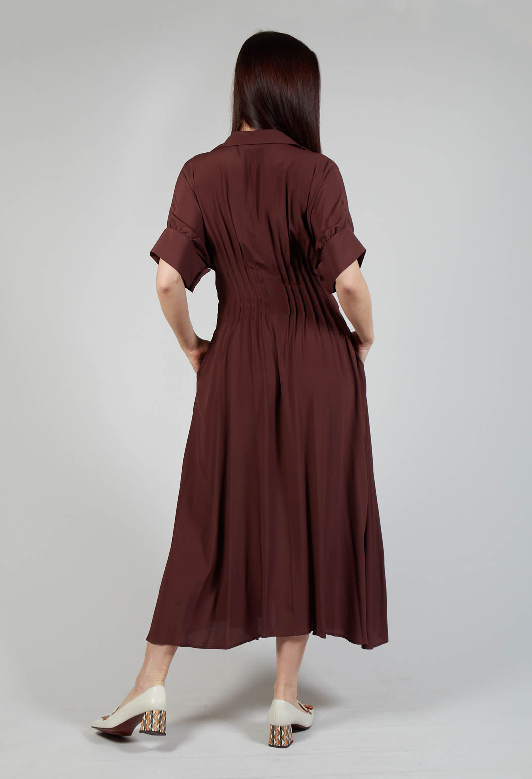 Pleated Dress in Cocoa