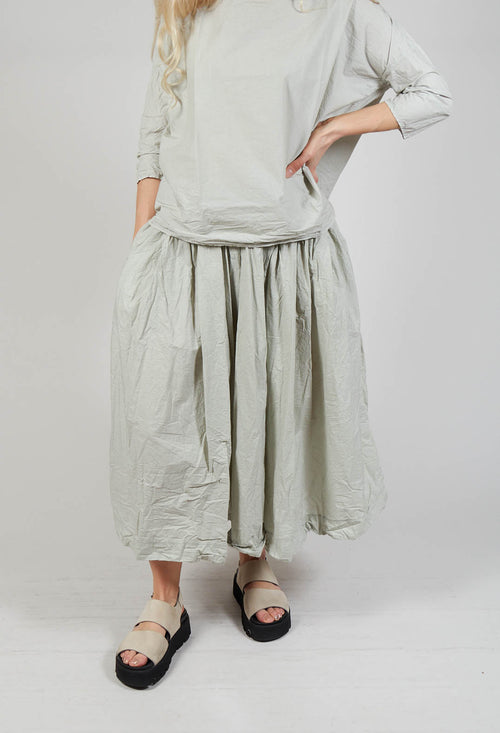 Pleated Long Skirt TC in Almond