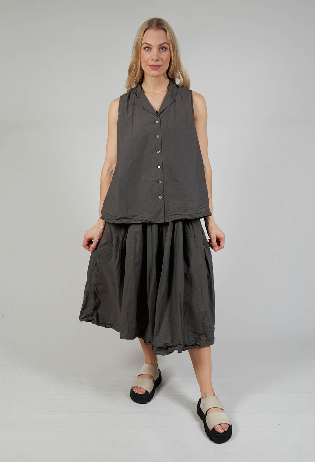 Pleated Long Skirt TC in Antracite