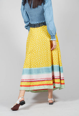 Pleated Maxi Skirt in Yellow