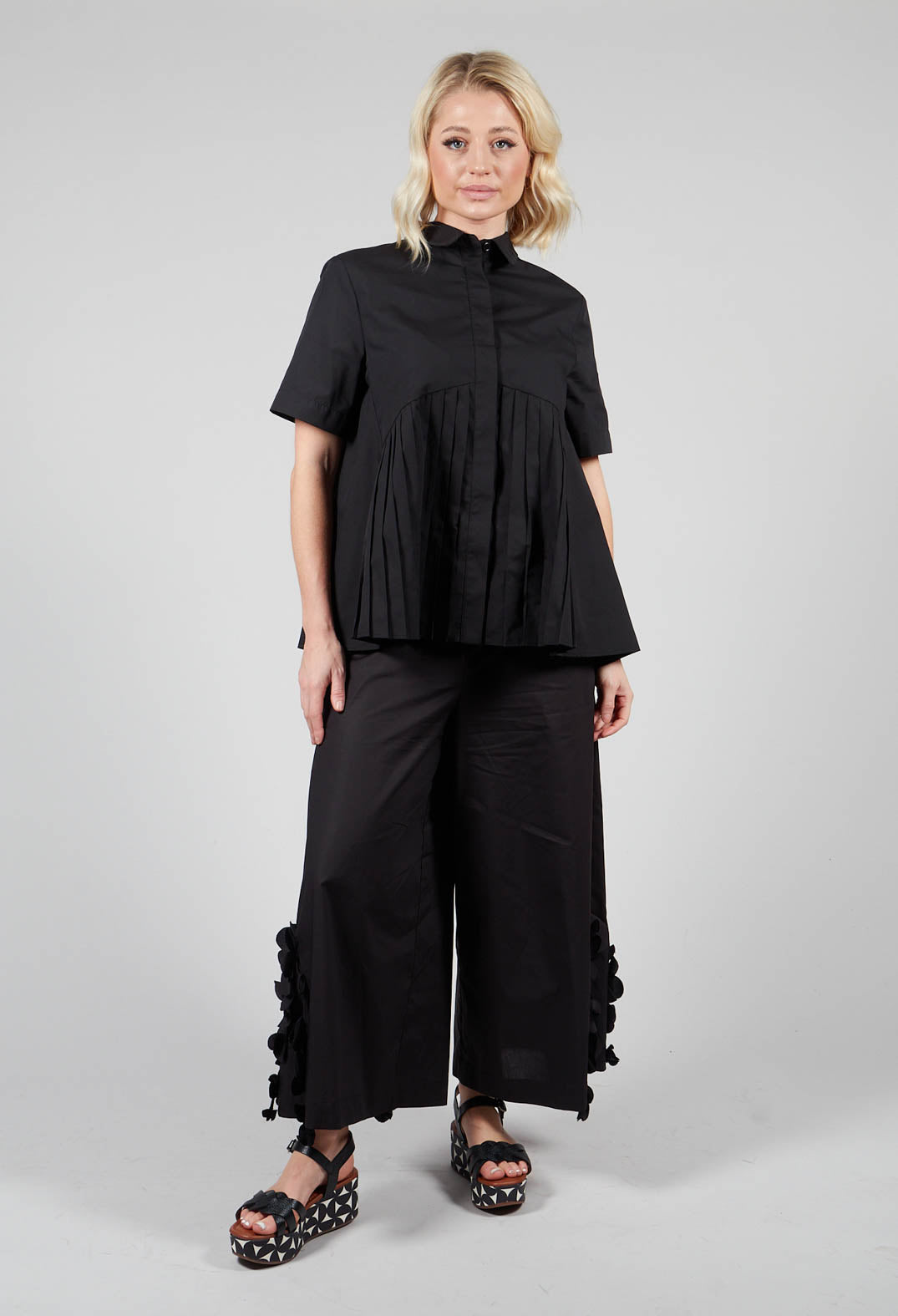Pleated Shirt in Black