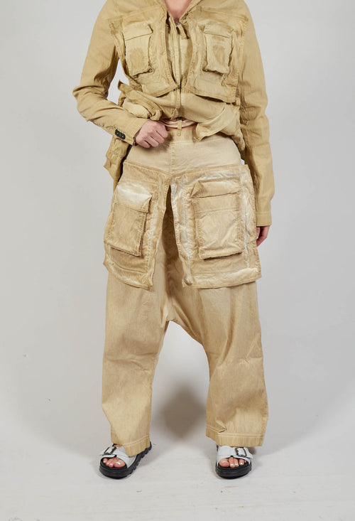 Pocket Cargo Trousers in Wax Cloud