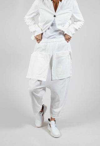 Pocket Drop-Crotch Pants in Starwhite