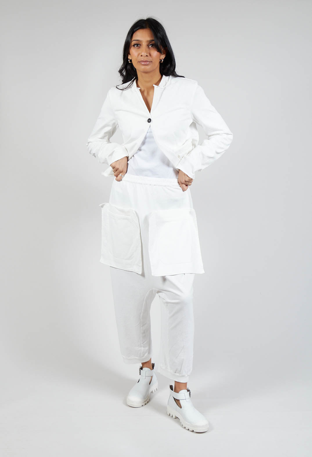 Pocket Drop-Crotch Pants in Starwhite