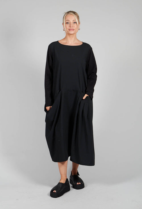 Pocket Front Dress in Black