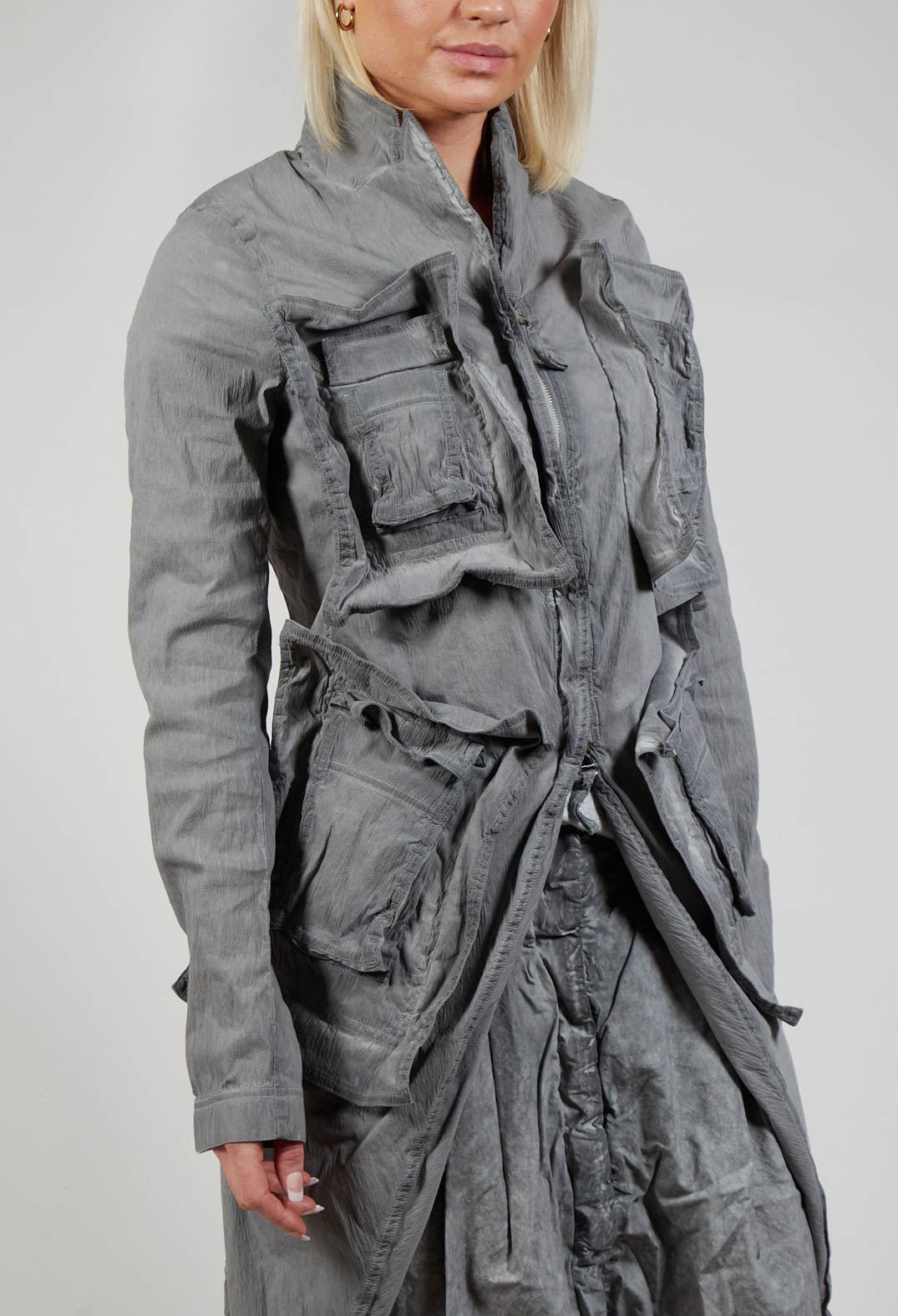 Pocket Overcoat in C.Coal 70% Cloud