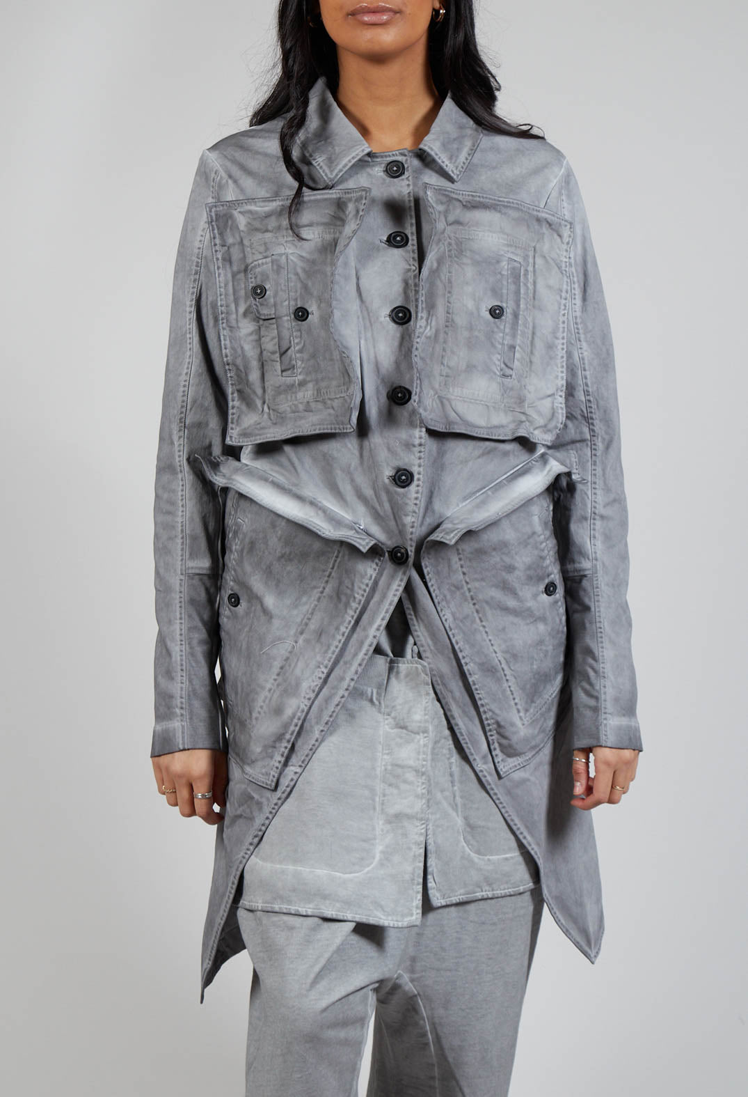Pocket Utility Jacket in C.Coal 70% Cloud – Olivia May
