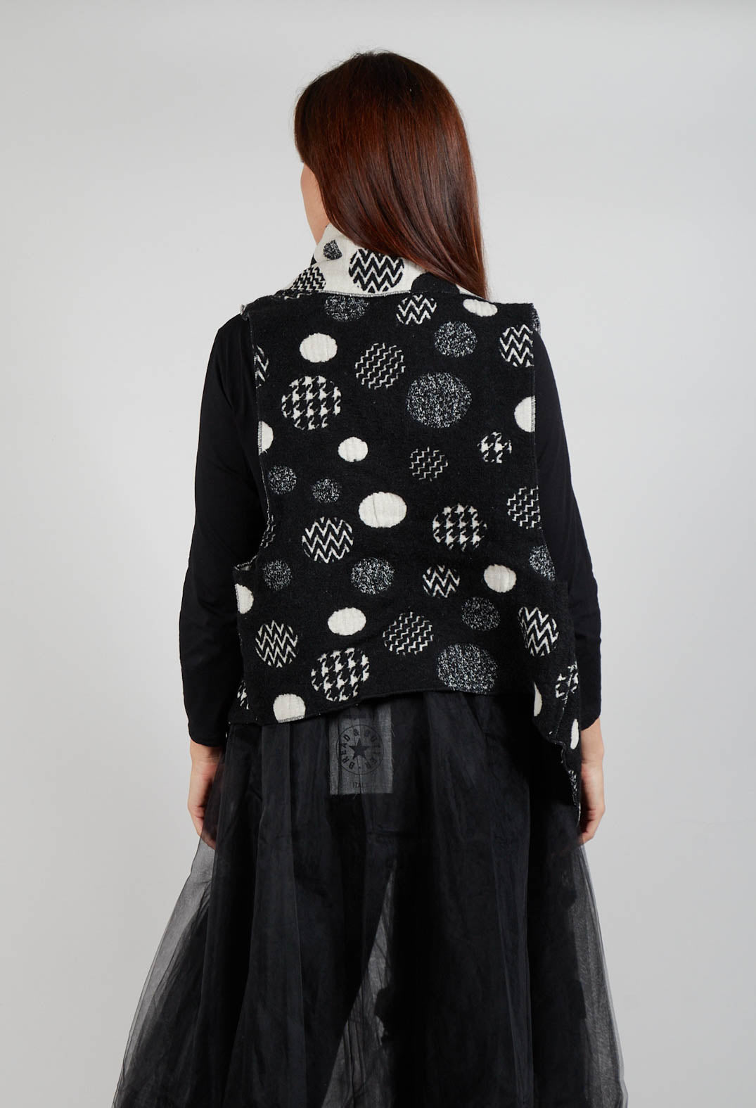Polka Dot Gillet in Black with White Pois