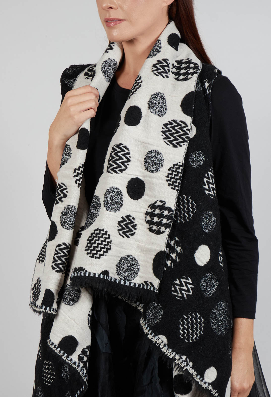 Polka Dot Gillet in Black with White Pois