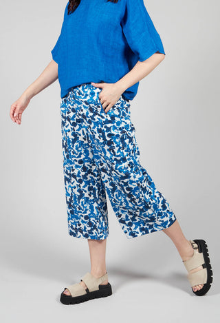 Printed Skara Pants in Saphir