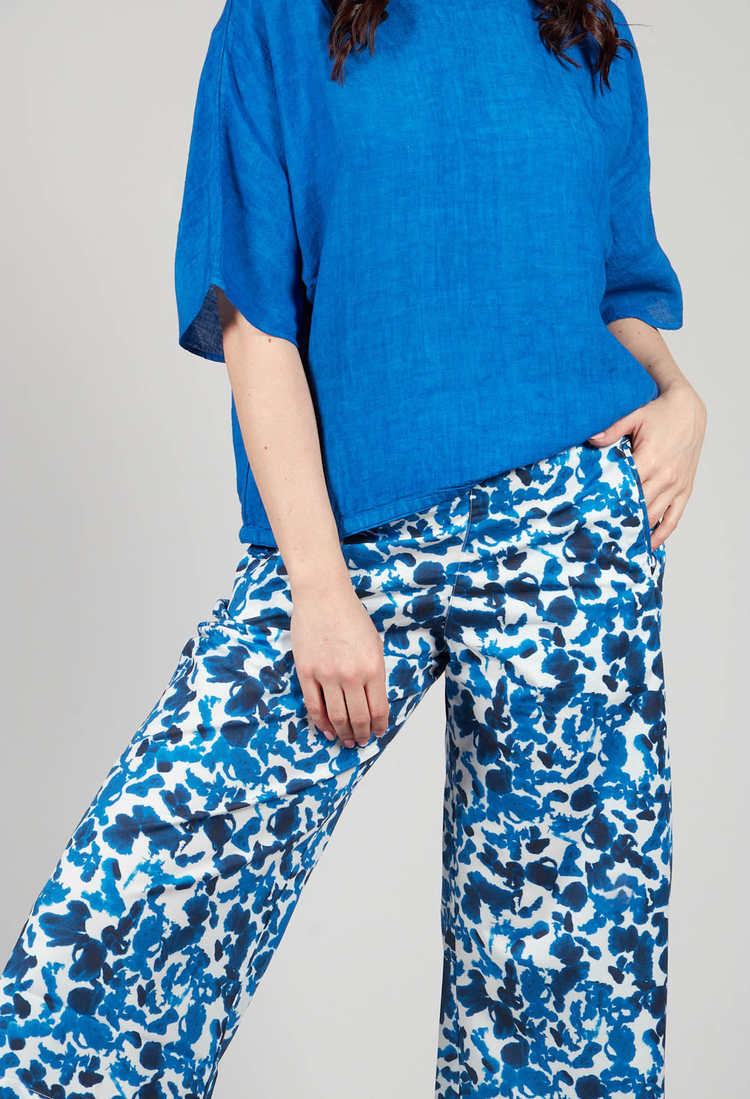 Printed Skara Pants in Saphir