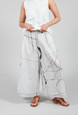 Printed Tanto Trousers in Off White Banner