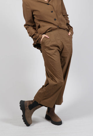 Pull On Ankle Cropped Trousers in Bronze