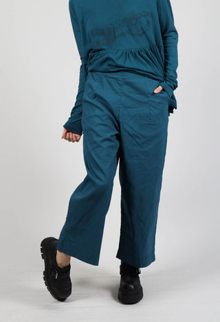 Pull On Ankle Cropped Trousers in Ink