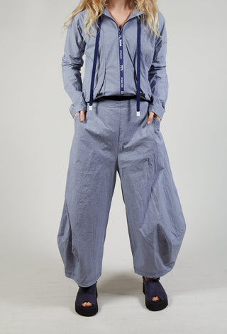 Pull On Balloon Trousers in Azur Check