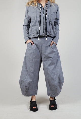 Pull On Balloon Trousers in Black Check