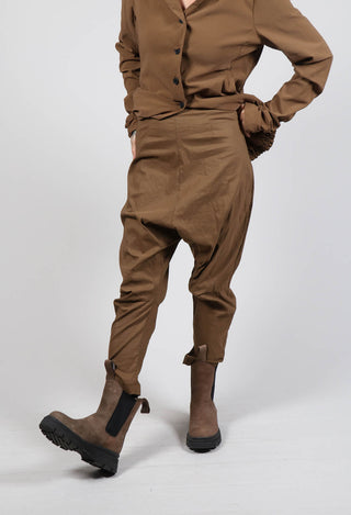 Pull On Drop Crotch Trousers in Bronze