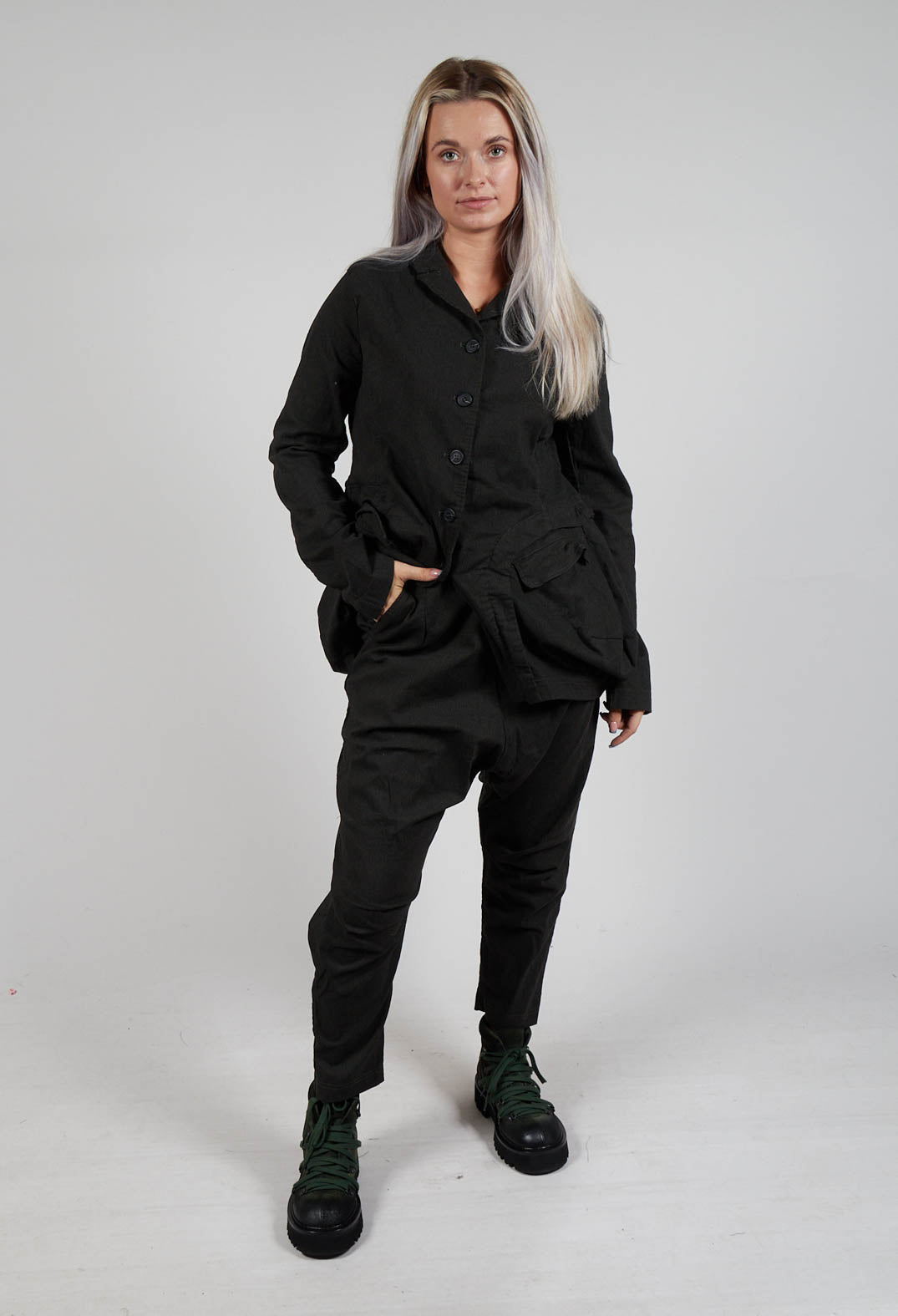 Pull On Drop Crotch Trousers in Jungle Stripe