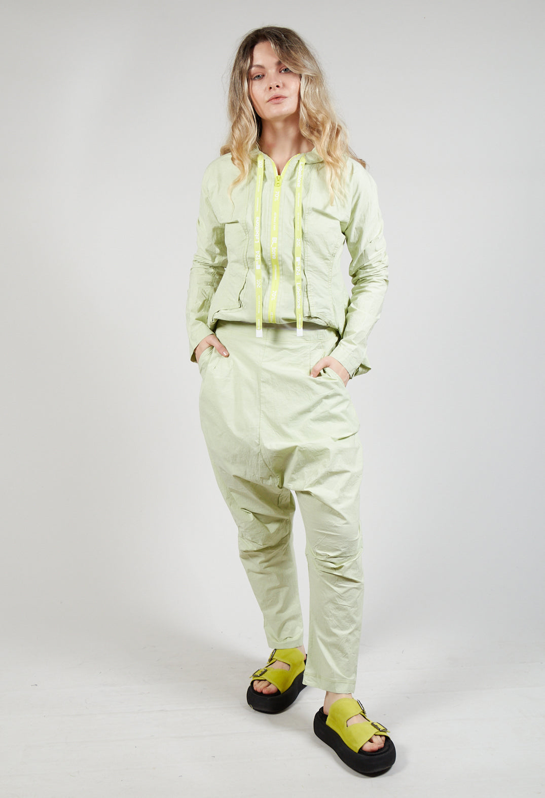 Pull On Drop Crotch Trousers in Sun Check