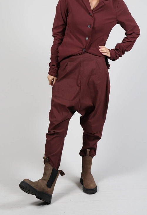 Pull On Drop Crotch Trousers in Wood