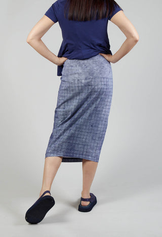 Pull On Fitted Skirt in Azur Print