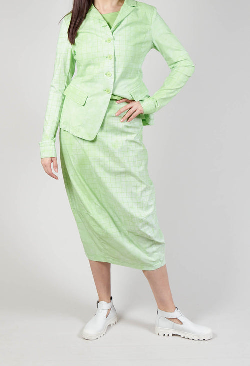 Pull On Fitted Skirt in Lime Print