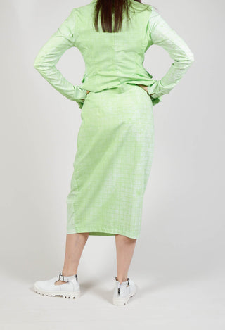 Pull On Fitted Skirt in Lime Print