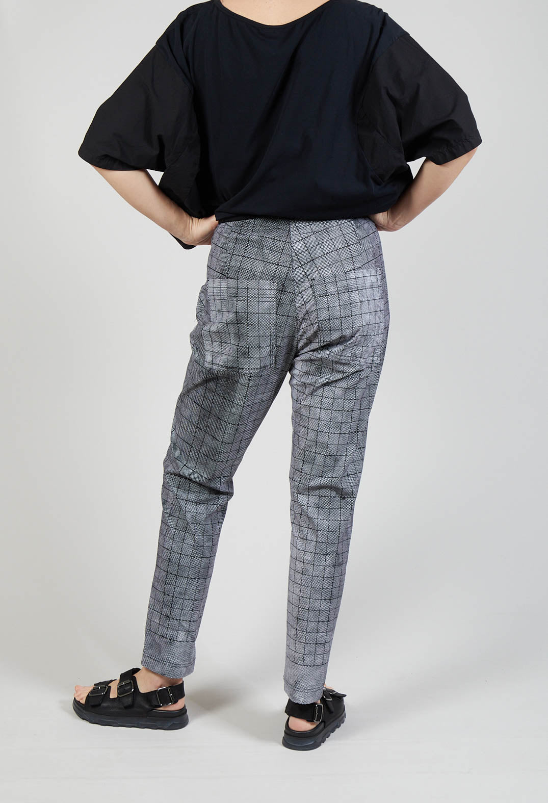 Pull On Fitted Trousers in Black Print