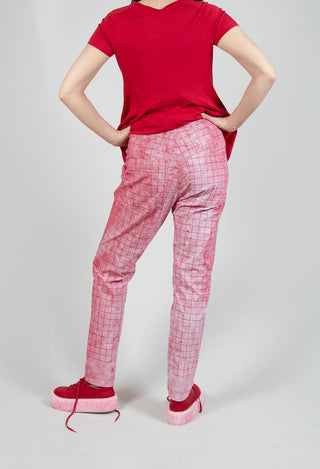 Pull On Fitted Trousers in Chili Print
