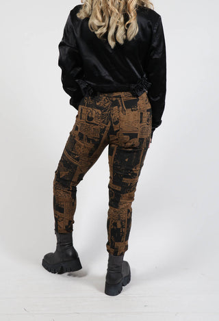 Pull On Skinny Fit Trousers in Bronze Comic