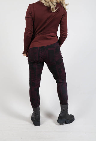 Pull On Skinny Fit Trousers in Ruby Comic