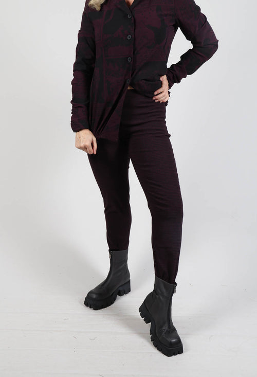 Pull On Skinny Fit Trousers in Ruby Print