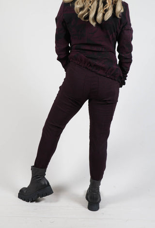 Pull On Skinny Fit Trousers in Ruby Print