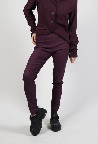 Pull On Skinny Leg Trousers in Ruby