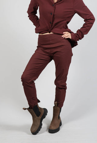 Pull On Skinny Leg Trousers in Wood