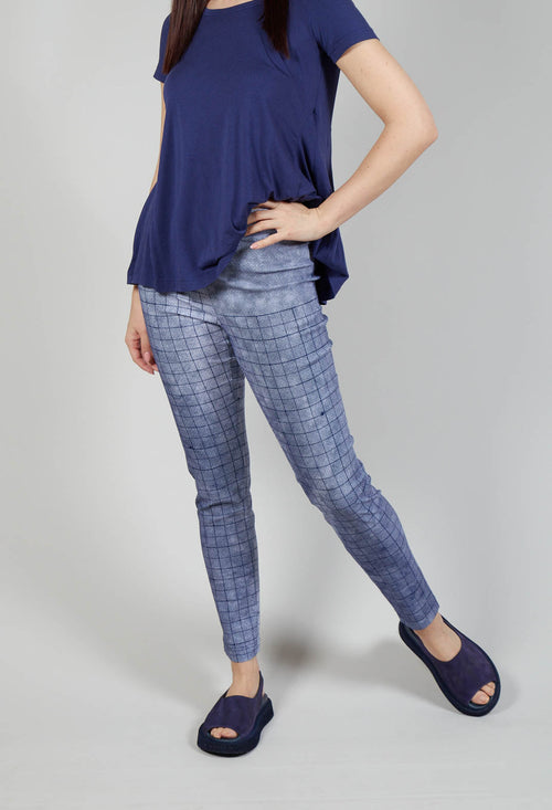 Pull On Slim Fit Trousers in Azur Print