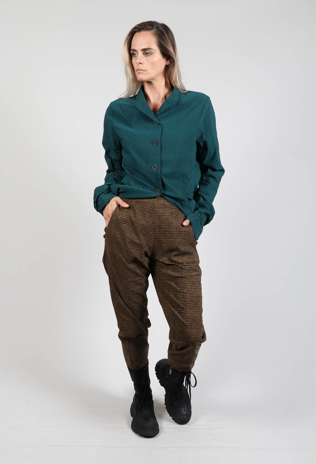 Pull On Slim Fit Trousers in Bronze Print