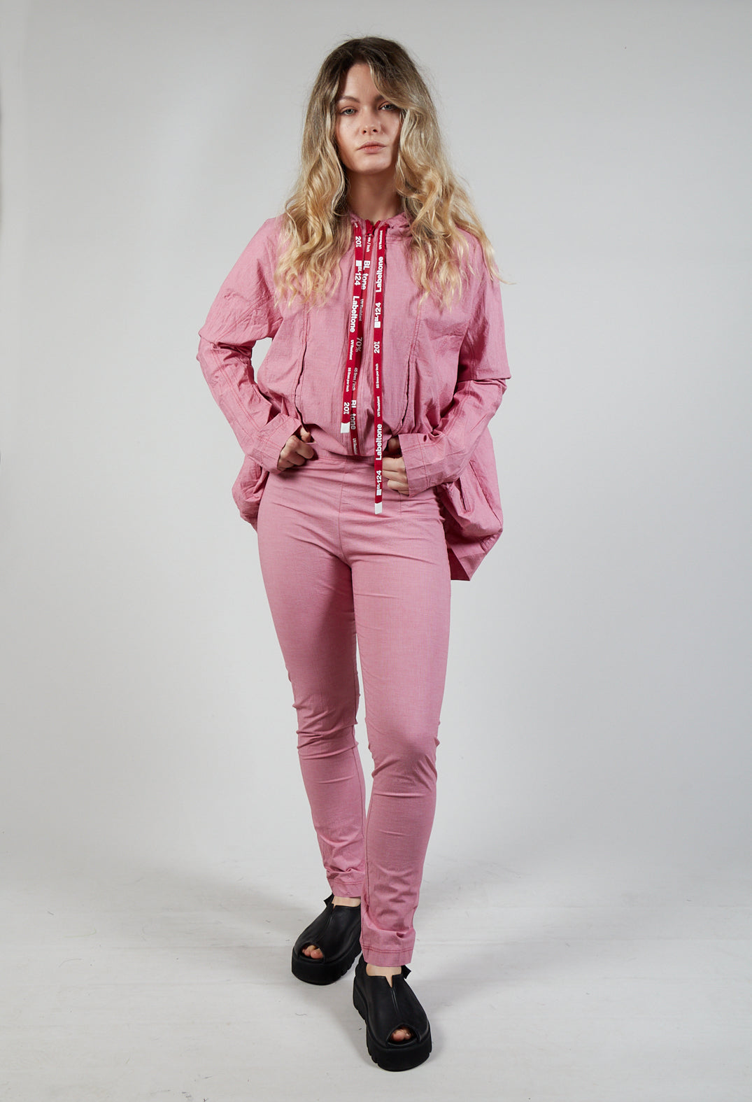 Pull On Slim Fit Trousers in Chili Check