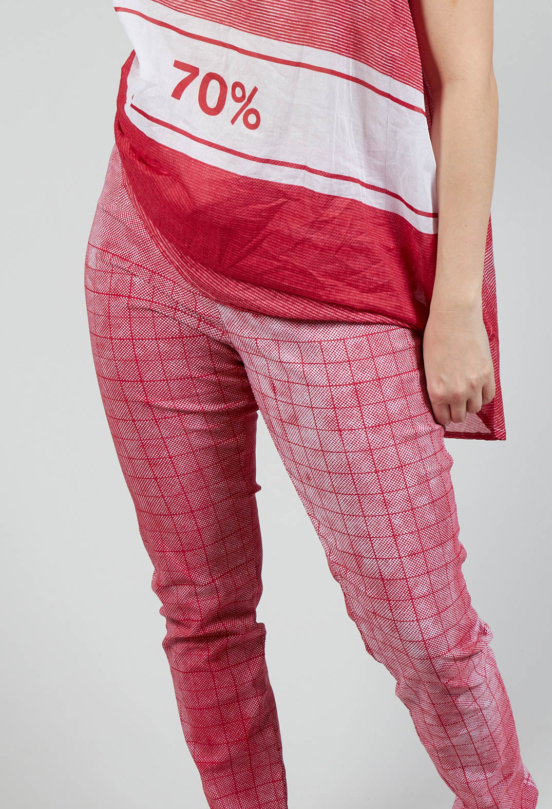 Pull On Slim Fit Trousers in Chili Print