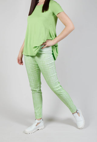 Pull On Slim Fit Trousers in Lime Print