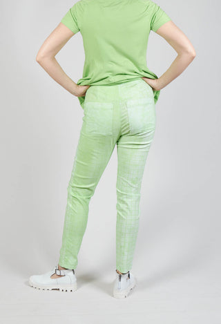 Pull On Slim Fit Trousers in Lime Print