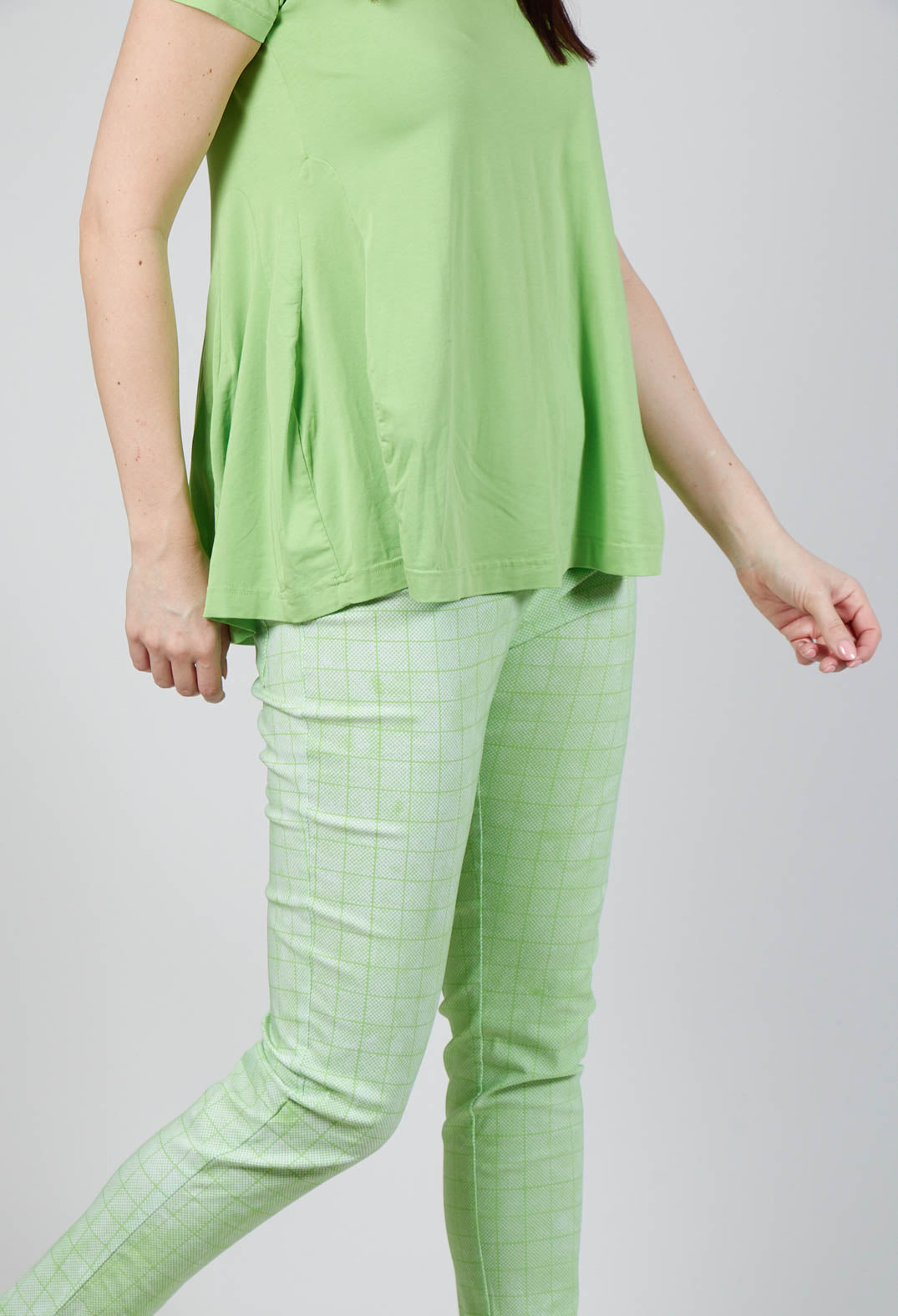 Pull On Slim Fit Trousers in Lime Print