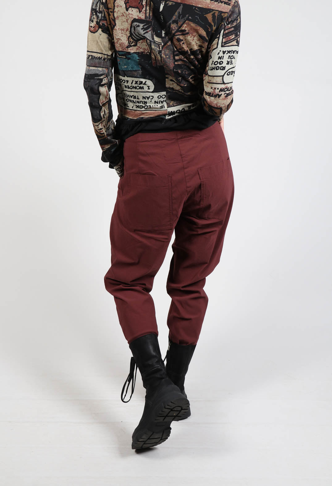 Pull On Slim Fit Trousers in Wood
