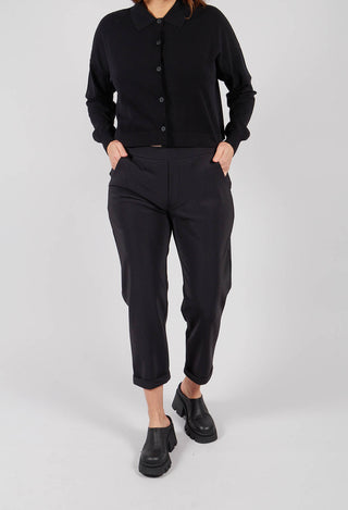 Pull On Slim Trousers in Black