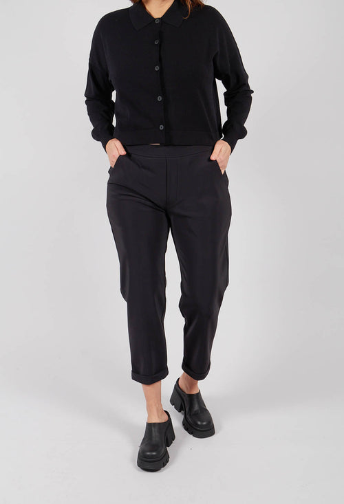 Pull On Slim Trousers in Black