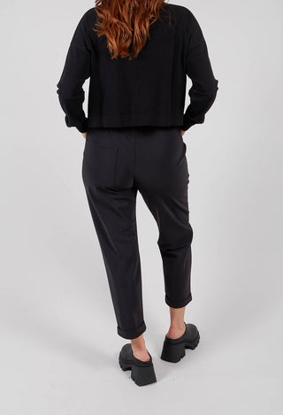 Pull On Slim Trousers in Black
