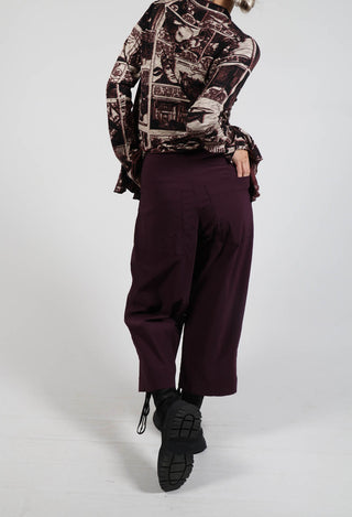 Pull On Straight Leg Trousers in Ruby