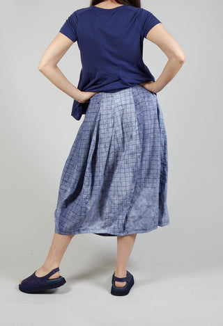 Pull On Tulip Skirt in Placed Azur Print