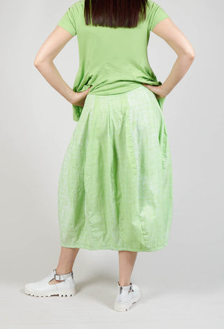Pull On Tulip Skirt in Placed Lime Print