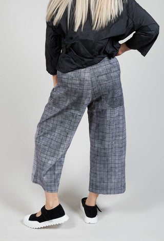Pull On Wide Leg Trousers in Black Print